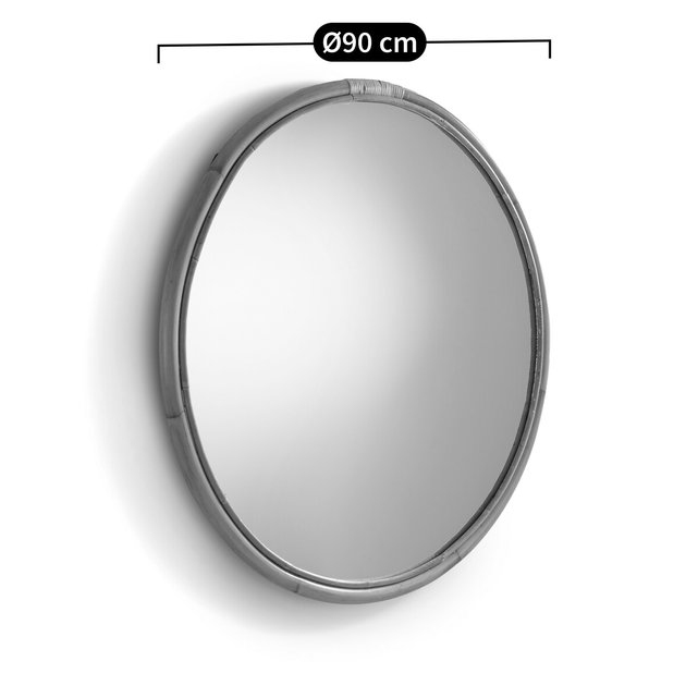 Στρογγυλός καθρέφτης από ρατάν Δ90 εκ, Nogu