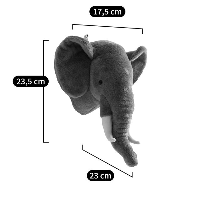 Διακοσμητικό κεφάλι ελέφαντα για παιδικό δωμάτιο, Hayi