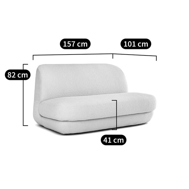 Διθέσιος καναπές με μελανζέ πολυέστερ, Lega