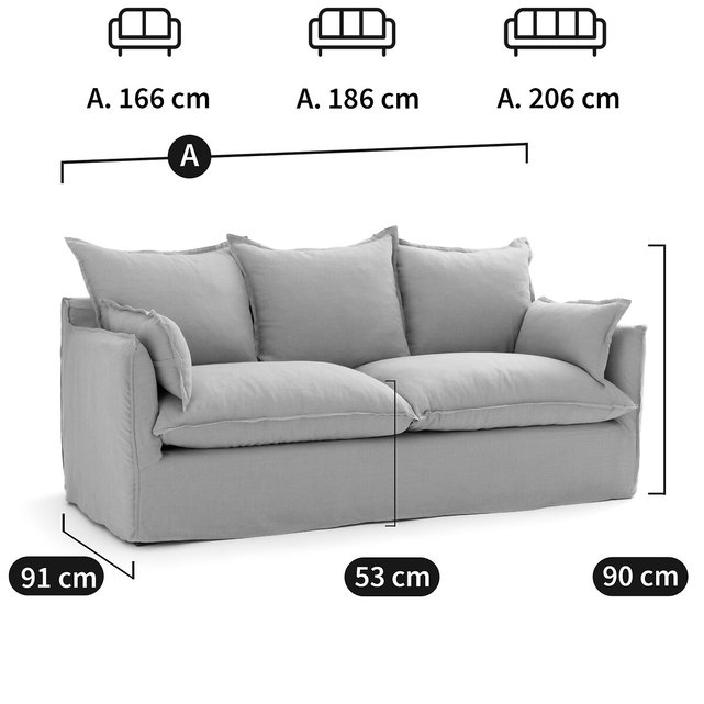 Πτυσσόμενος καναπές από βαμβάκι/πολυέστερ με τεχνολογία Bultex, Odna