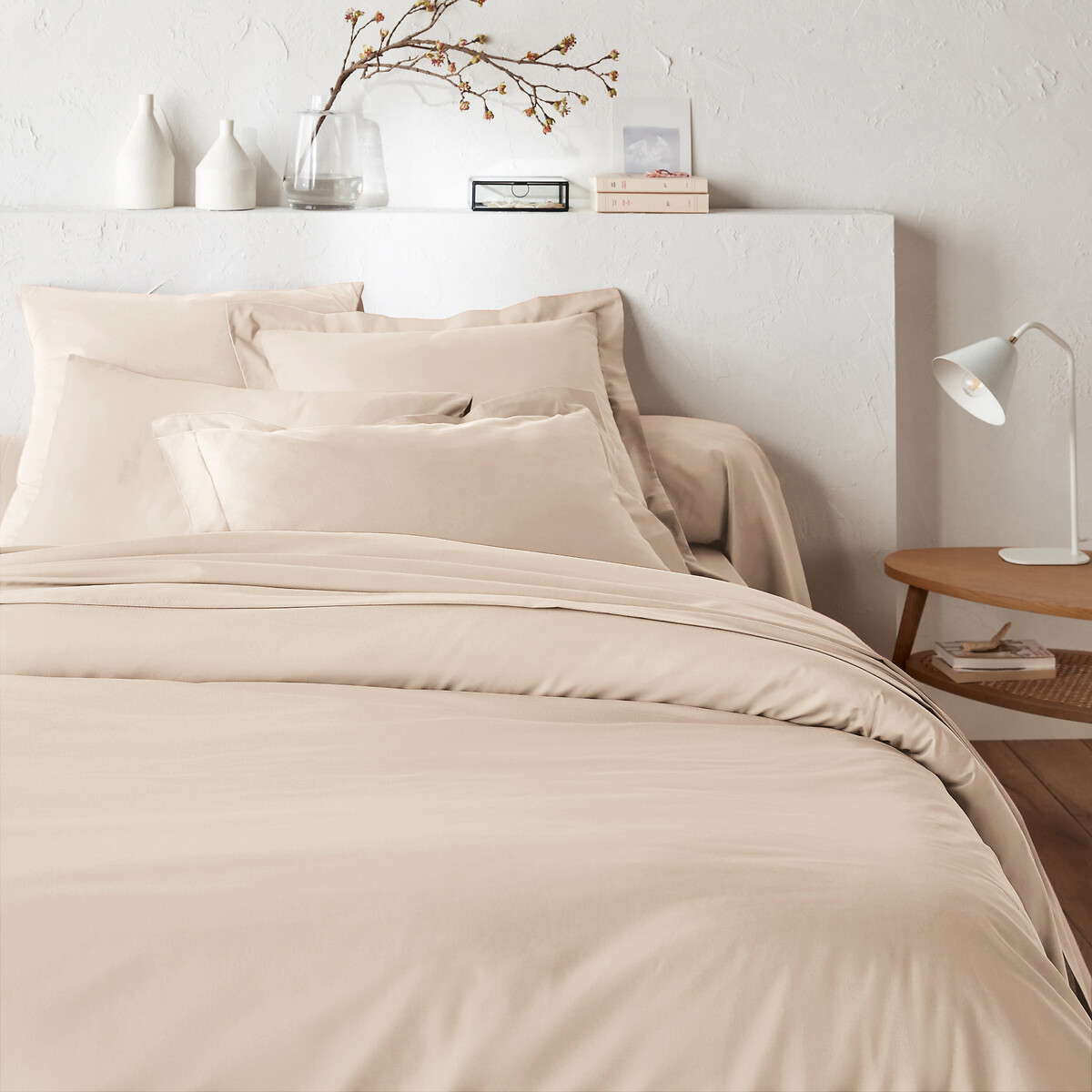 Μονόχρωμη παπλωματοθήκη από σύμμικτο βαμβακερό ύφασμα 140x200 cm