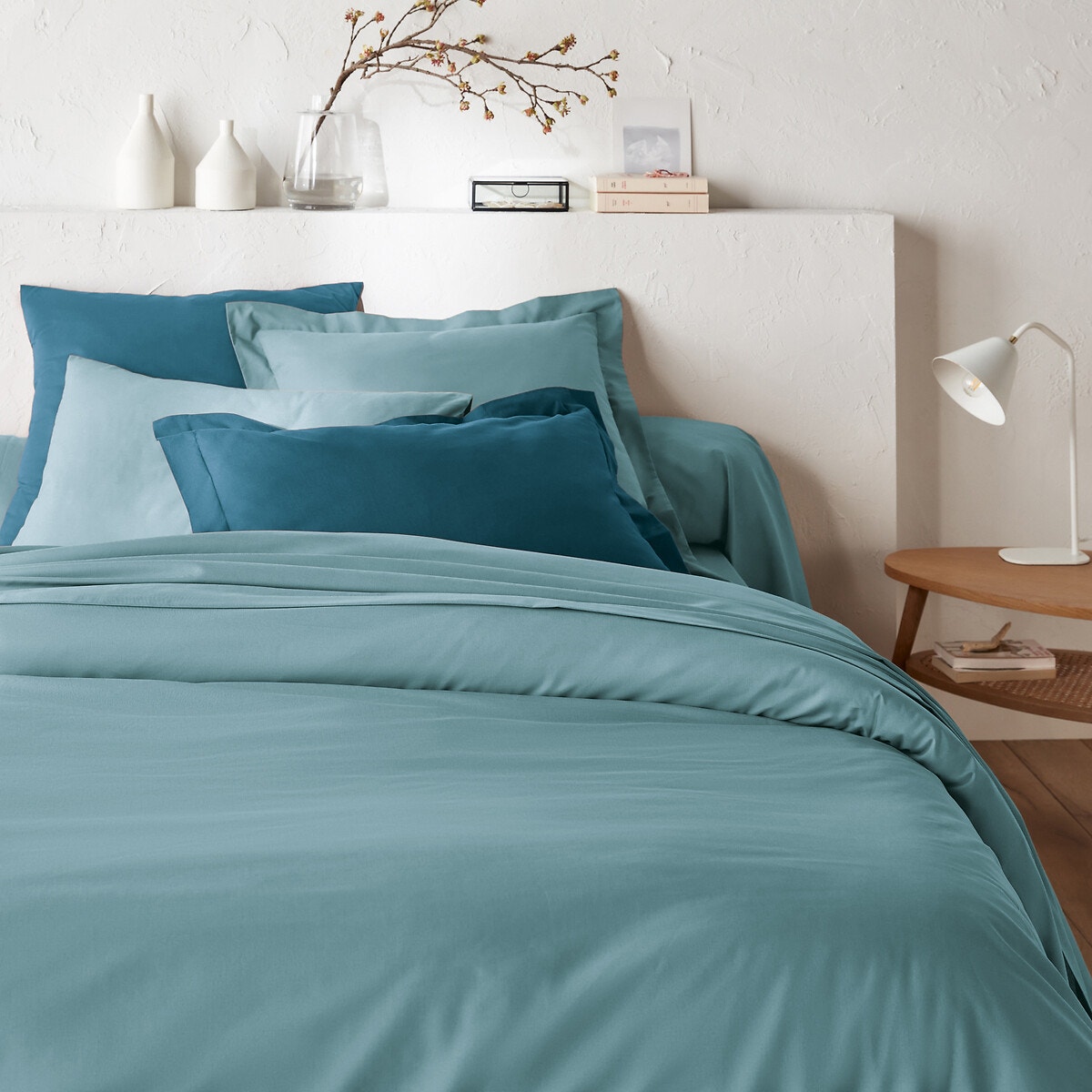 Μονόχρωμη παπλωματοθήκη από σύμμικτο βαμβακερό ύφασμα 140x200 cm