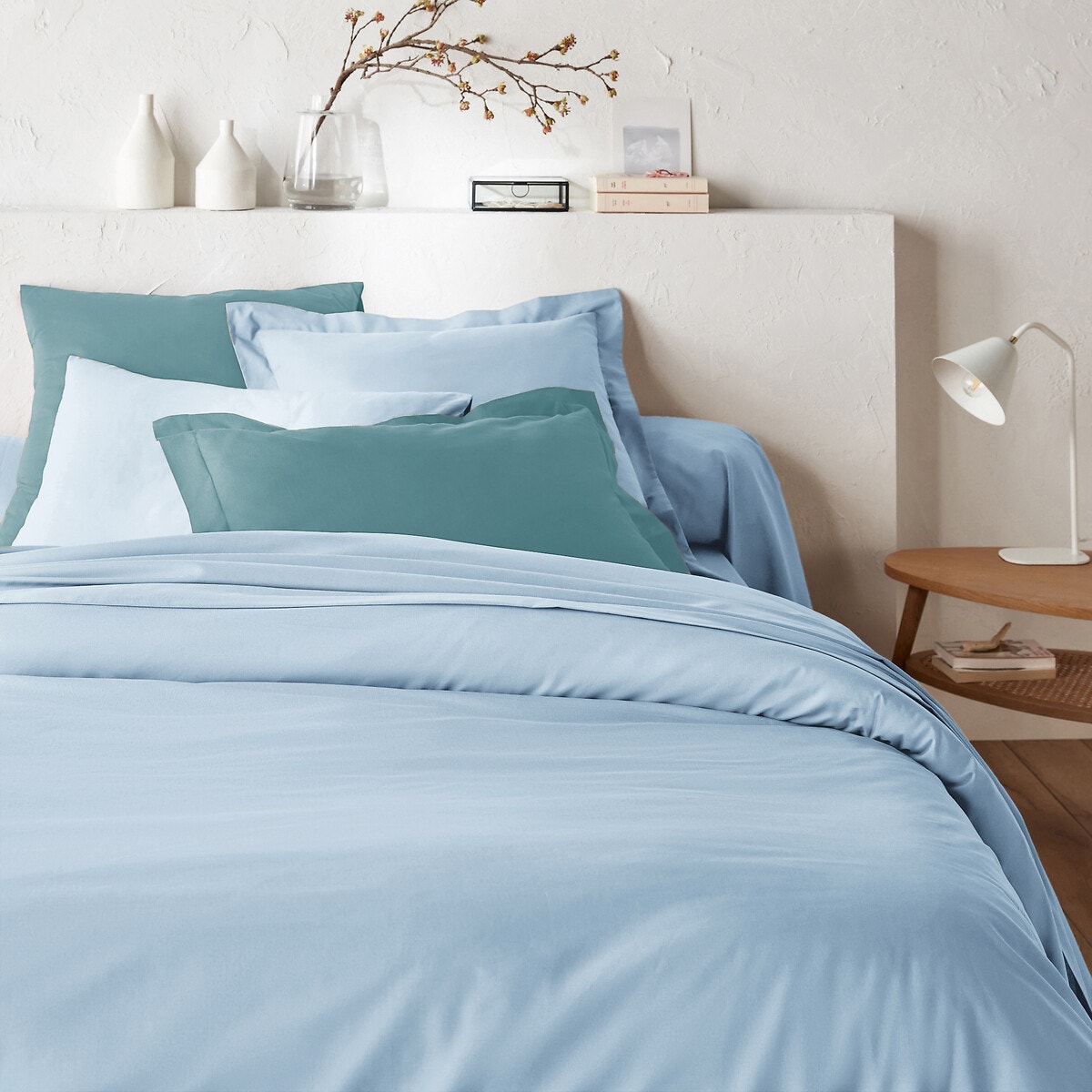 Μονόχρωμη παπλωματοθήκη από σύμμικτο βαμβακερό ύφασμα 140x200 cm