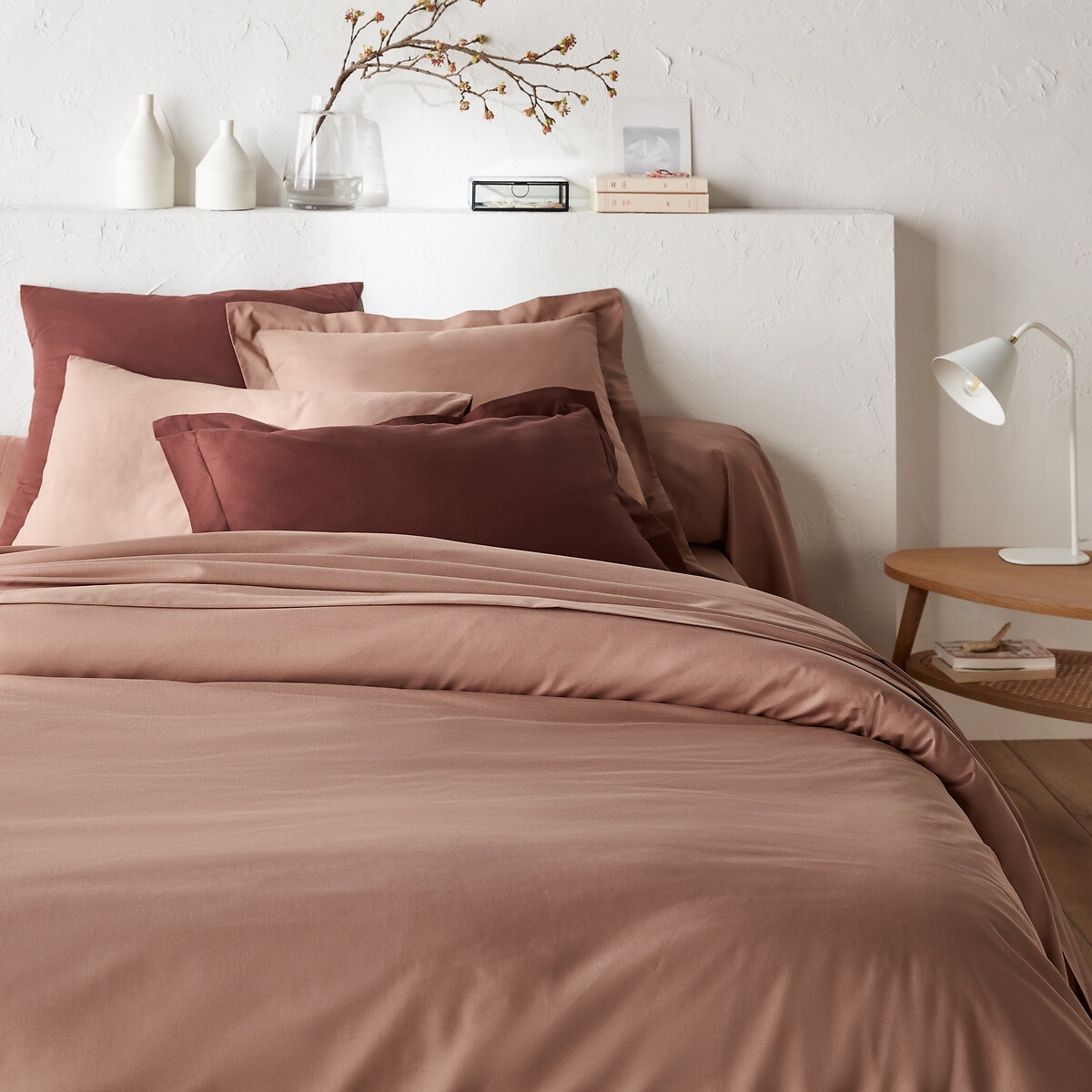 Μονόχρωμη παπλωματοθήκη από σύμμικτο βαμβακερό ύφασμα 140x200 cm