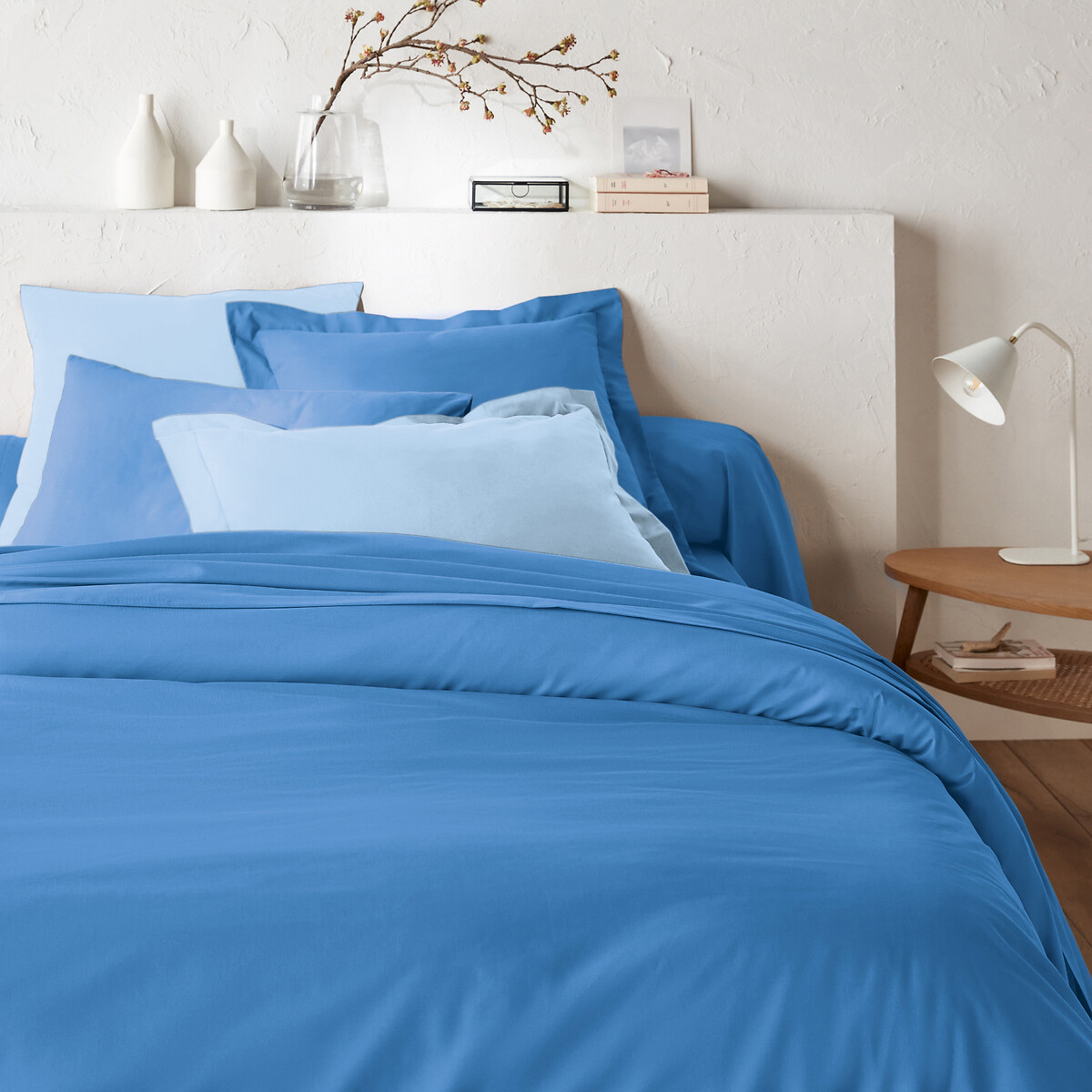 Μονόχρωμη παπλωματοθήκη από σύμμικτο βαμβακερό ύφασμα 140x200 cm