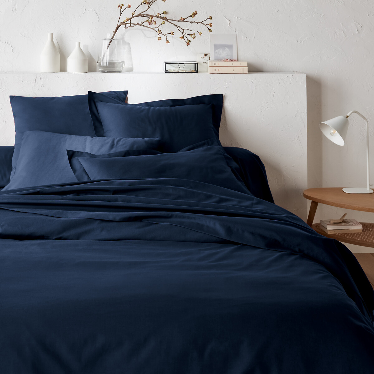 Μονόχρωμη παπλωματοθήκη από σύμμικτο βαμβακερό ύφασμα 140x200 cm