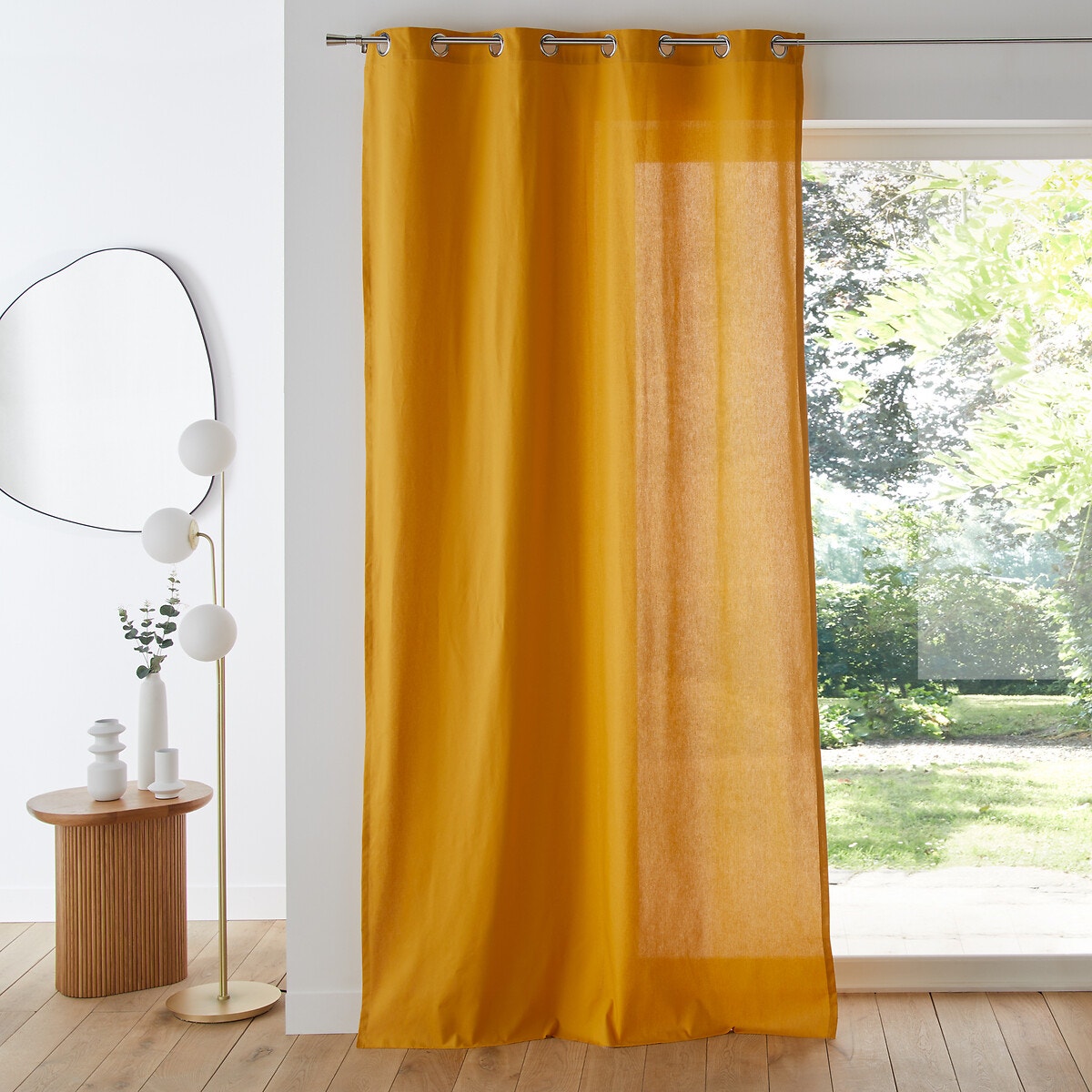 Βαμβακερή κουρτίνα με καψούλια 350x135 cm