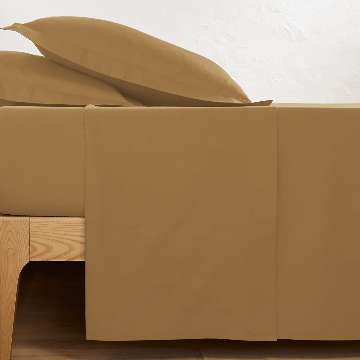 La Redoute Interieurs Μονόχρωμο σεντόνι από σύμμικτο βαμβακερό ύφασμα 150x250 cm