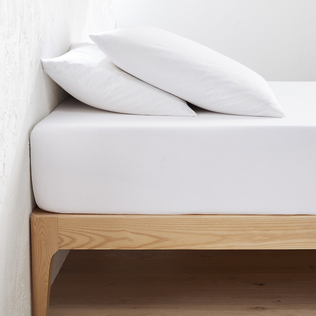 Μονόχρωμο σεντόνι με λάστιχο από οργανικό βαμβάκι 90x190 cm