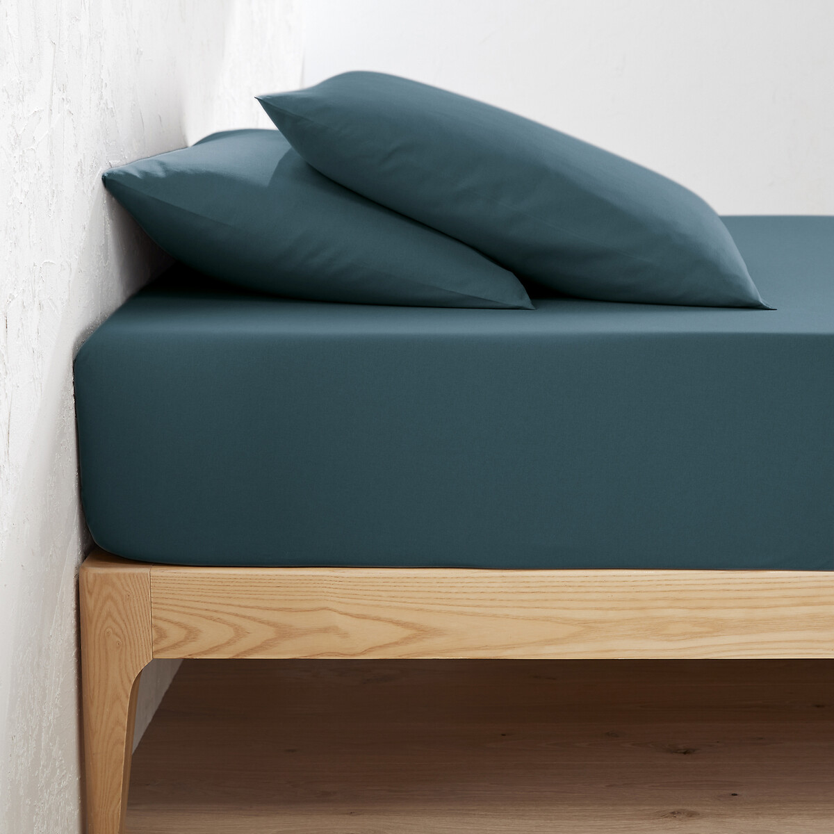 Μονόχρωμο σεντόνι με λάστιχο από οργανικό βαμβάκι 90x190 cm