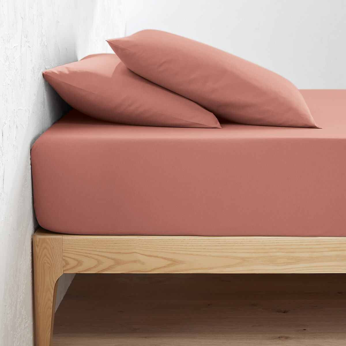 Μονόχρωμο σεντόνι με λάστιχο από οργανικό βαμβάκι 90x190 cm