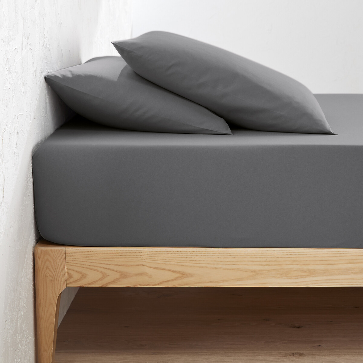 Μονόχρωμο σεντόνι με λάστιχο από οργανικό βαμβάκι 90x190 cm