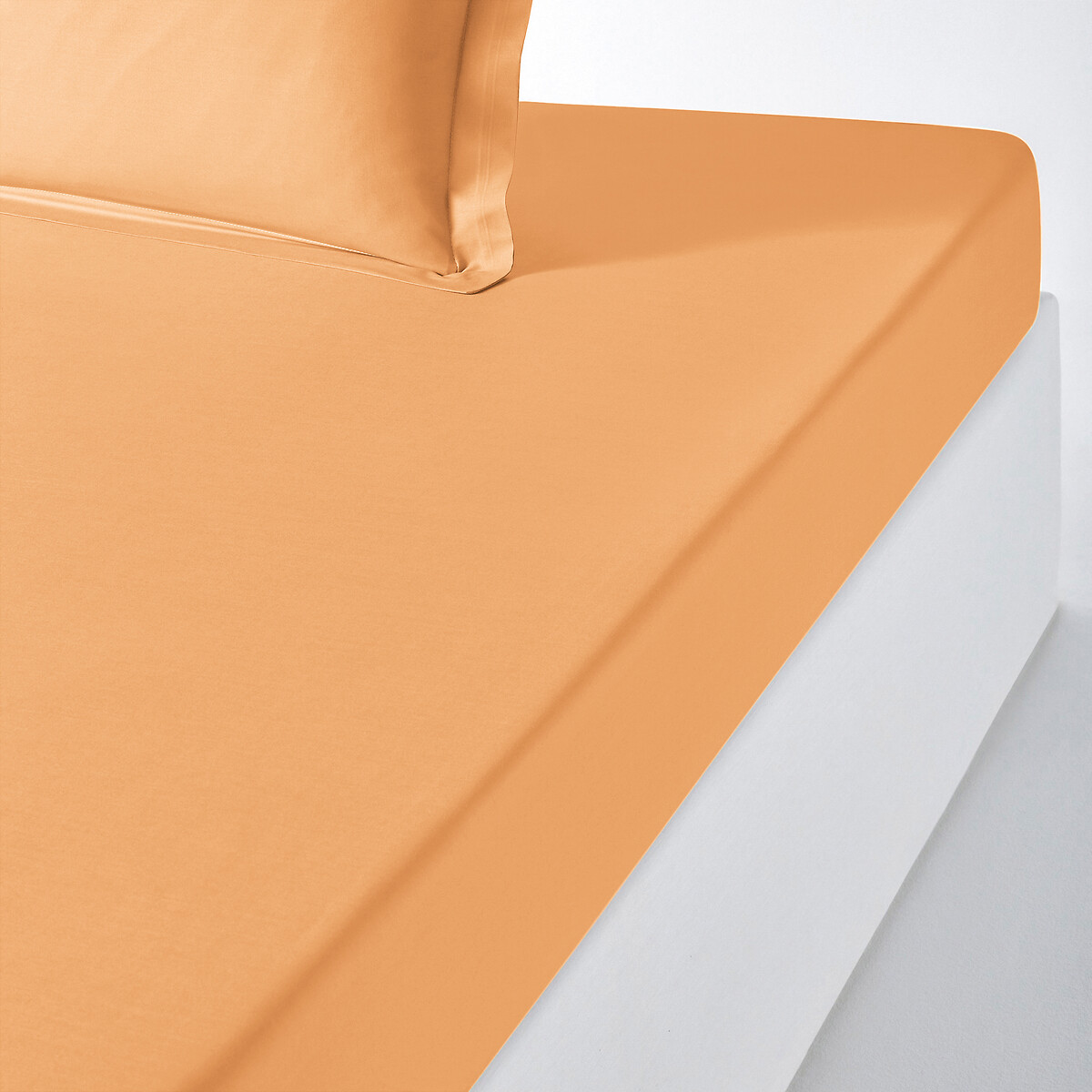 Μονόχρωμο σεντόνι με λάστιχο από οργανικό βαμβάκι 90x200 cm