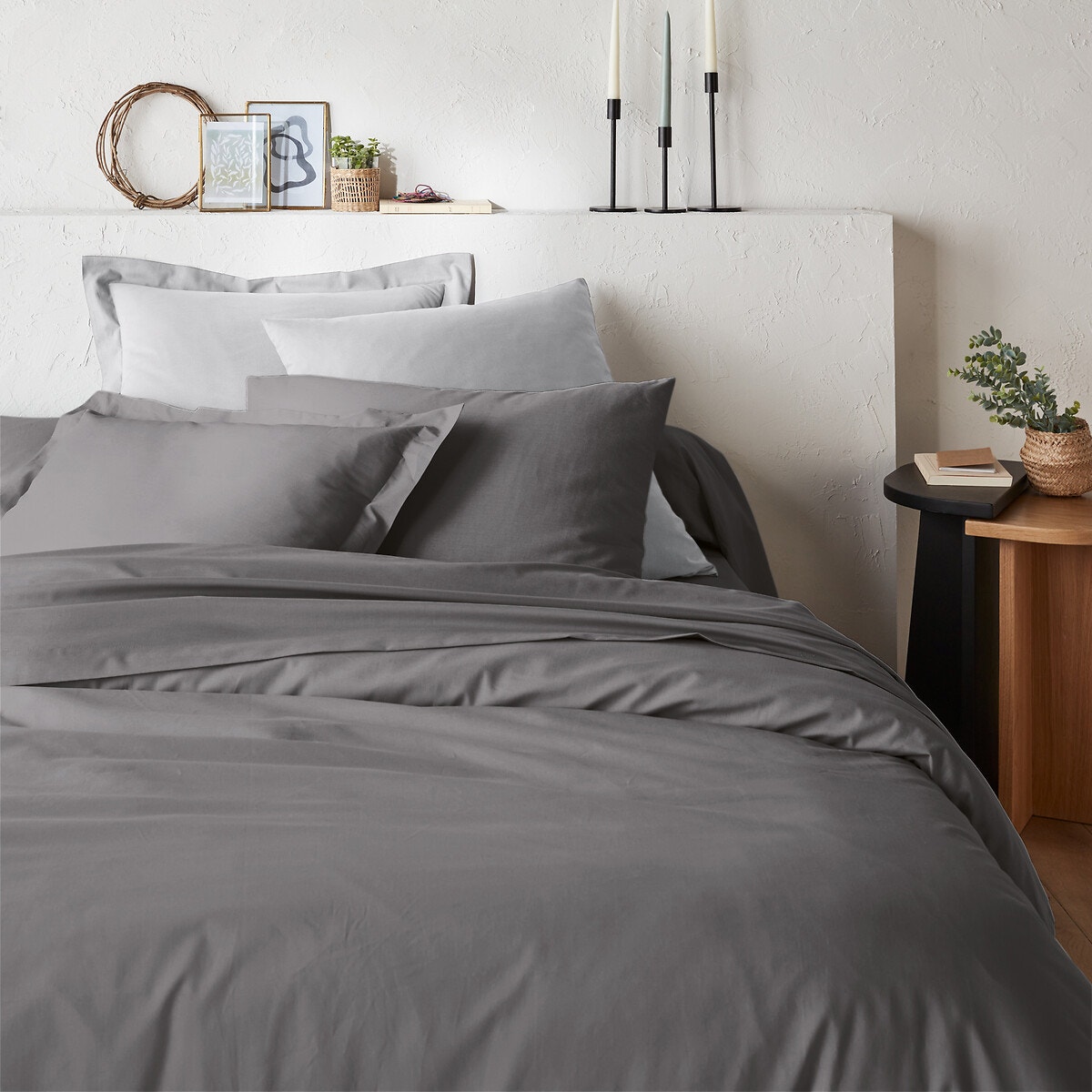 Μονόχρωμη παπλωματοθήκη από οργανικό βαμβάκι 140x200 cm