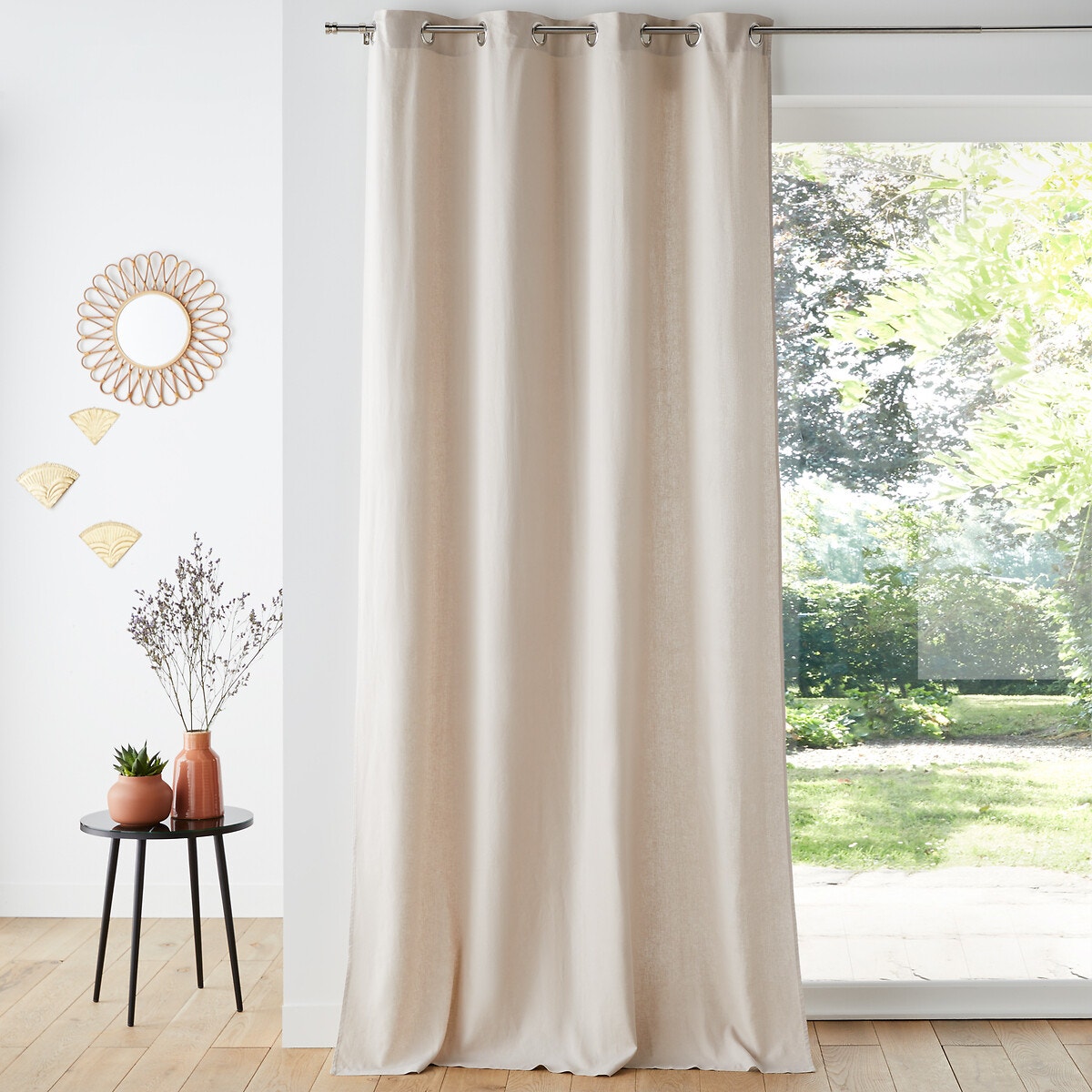 Κουρτίνα από λινό και βαμβάκι με φιογκάκια 180x135 cm