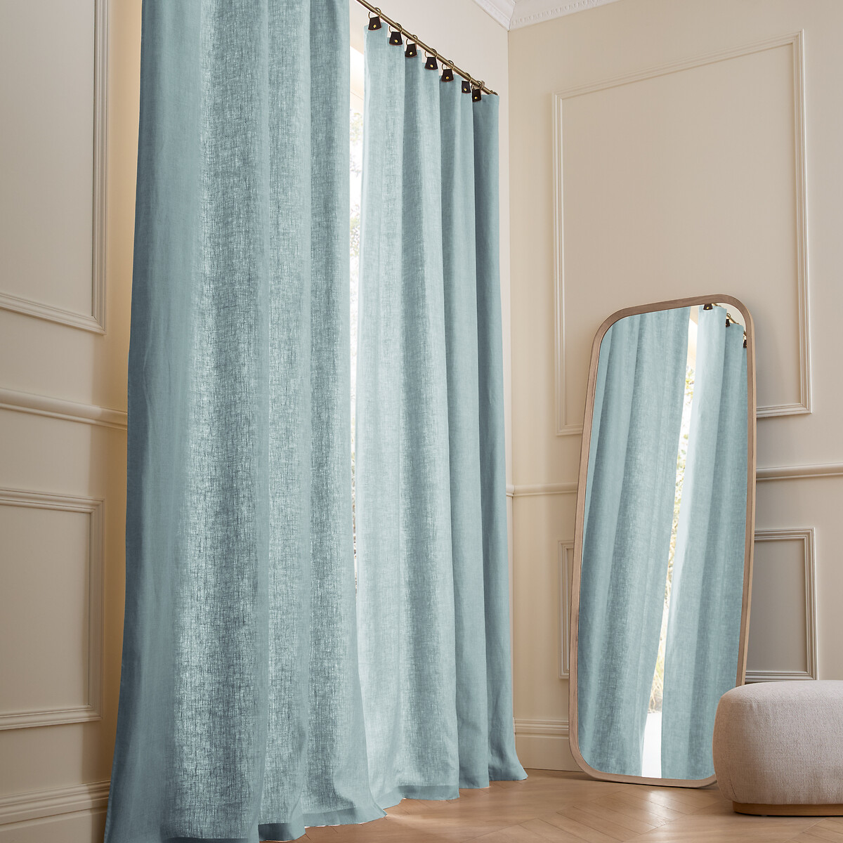 Κουρτίνα από προπλυμένο λινό με κρίκους 140x220 cm