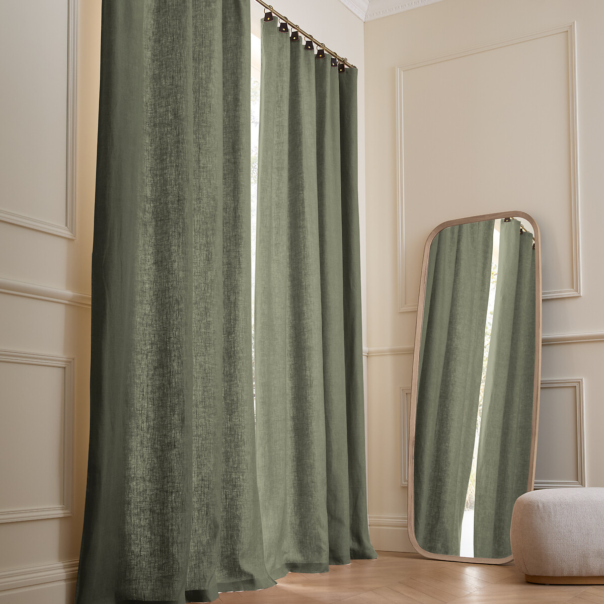 Κουρτίνα από προπλυμένο λινό με κρίκους 140x220 cm