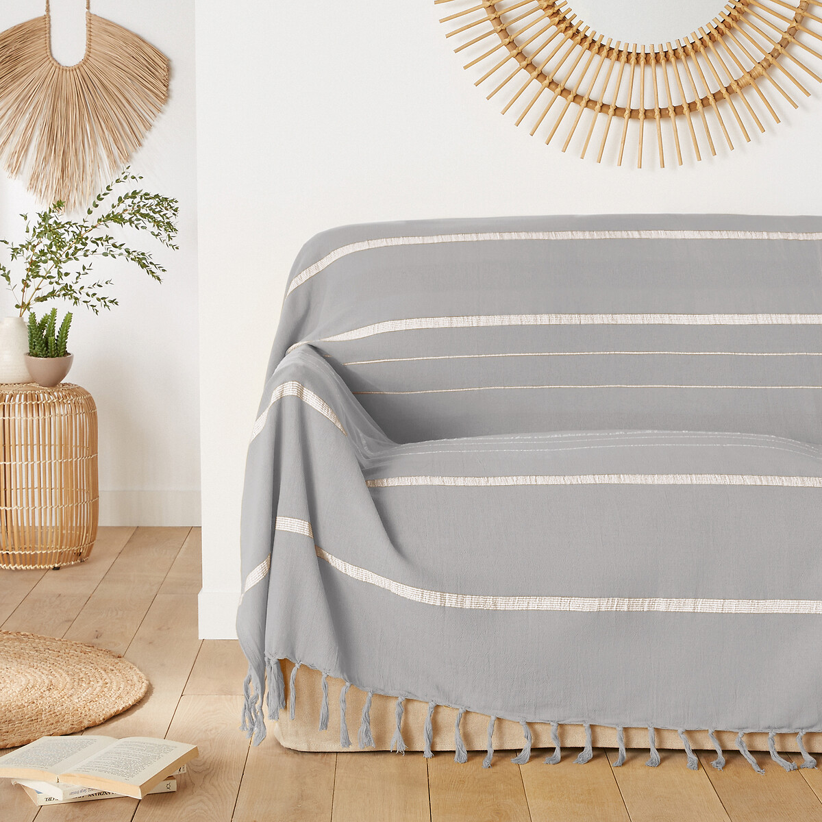 La Redoute Interieurs Ριχτάρι με κρόσσια 150x150 cm