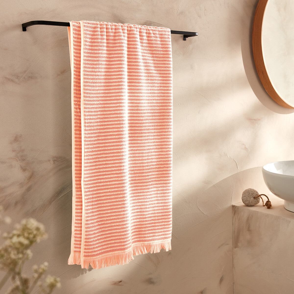 La Redoute Interieurs Ριγέ πετσέτα μπάνιου 70x140 cm