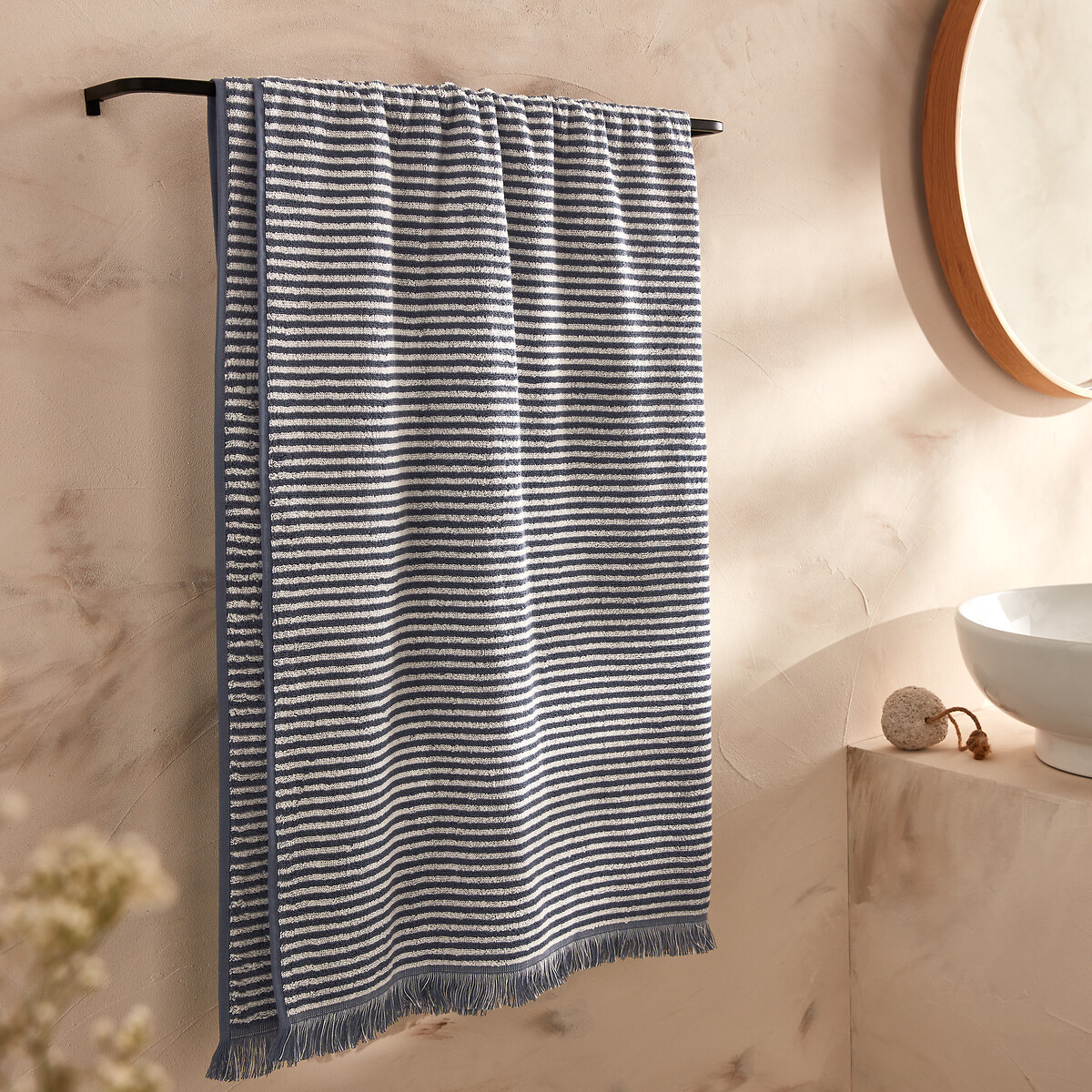 La Redoute Interieurs Ριγέ πετσέτα μπάνιου maxi 100x150 cm