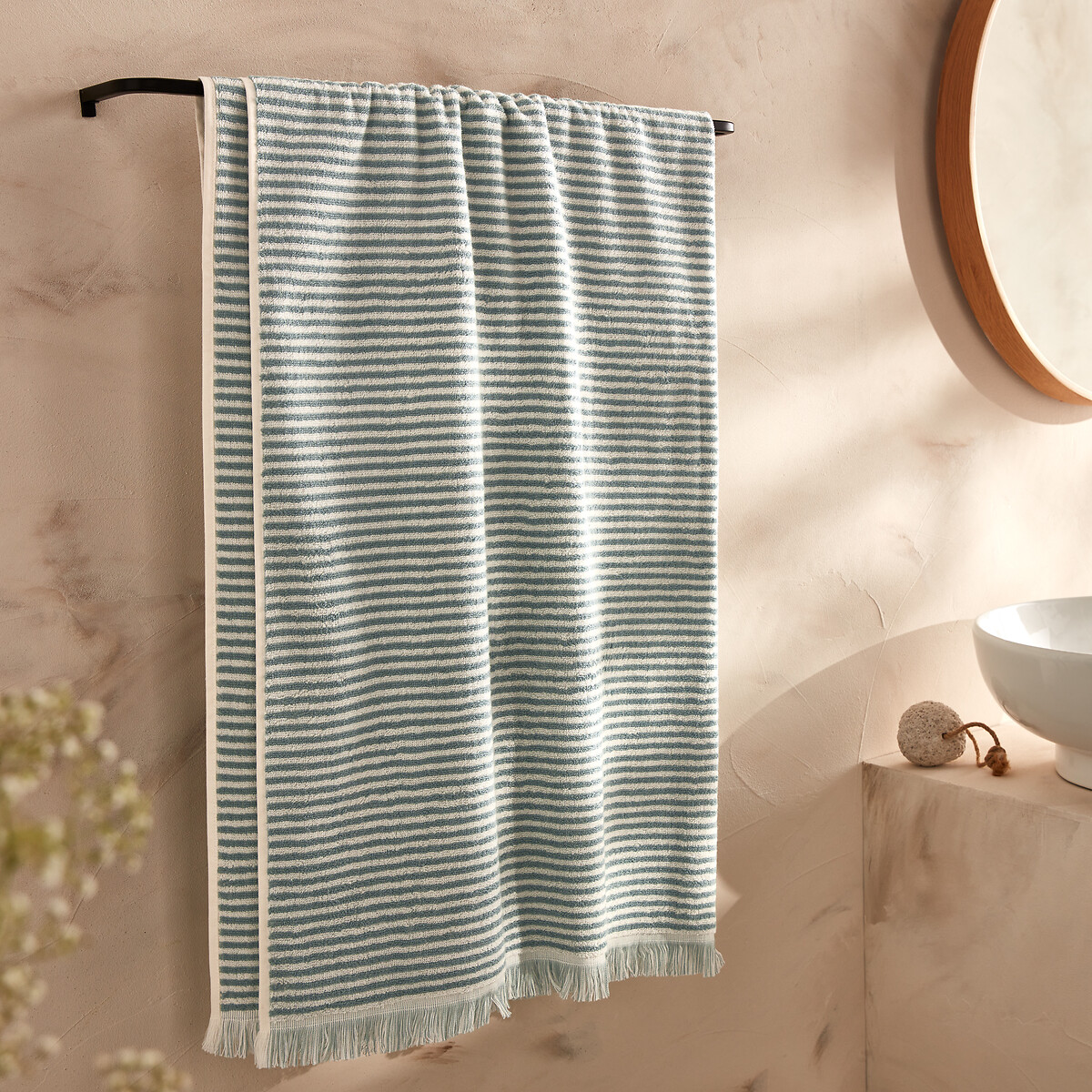 La Redoute Interieurs Ριγέ πετσέτα μπάνιου maxi 100x150 cm