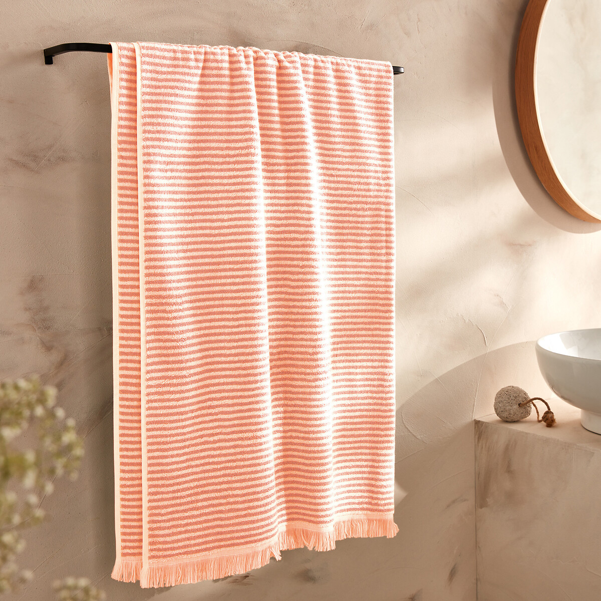 La Redoute Interieurs Ριγέ πετσέτα μπάνιου maxi 100x150 cm