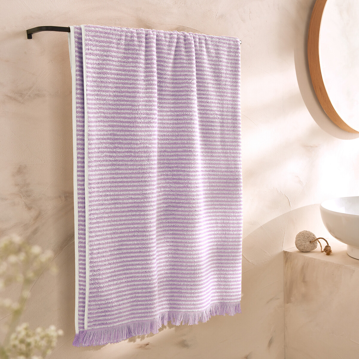 La Redoute Interieurs Ριγέ πετσέτα μπάνιου maxi 100x150 cm