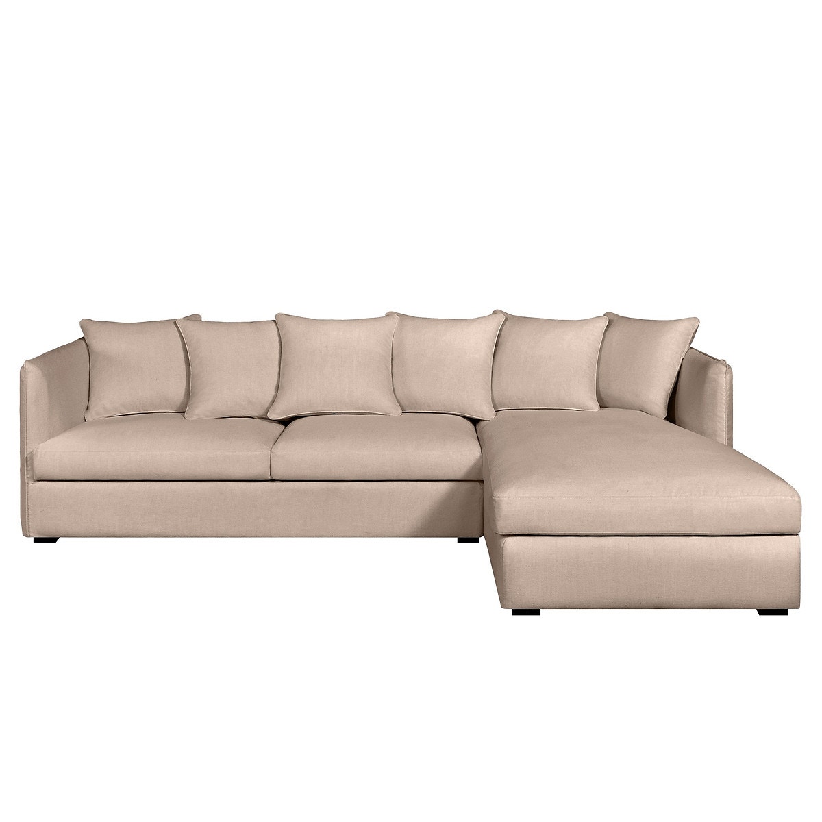 Γωνιακός καναπές-κρεβάτι από βαμβάκι-λινό, Néo Chiquito