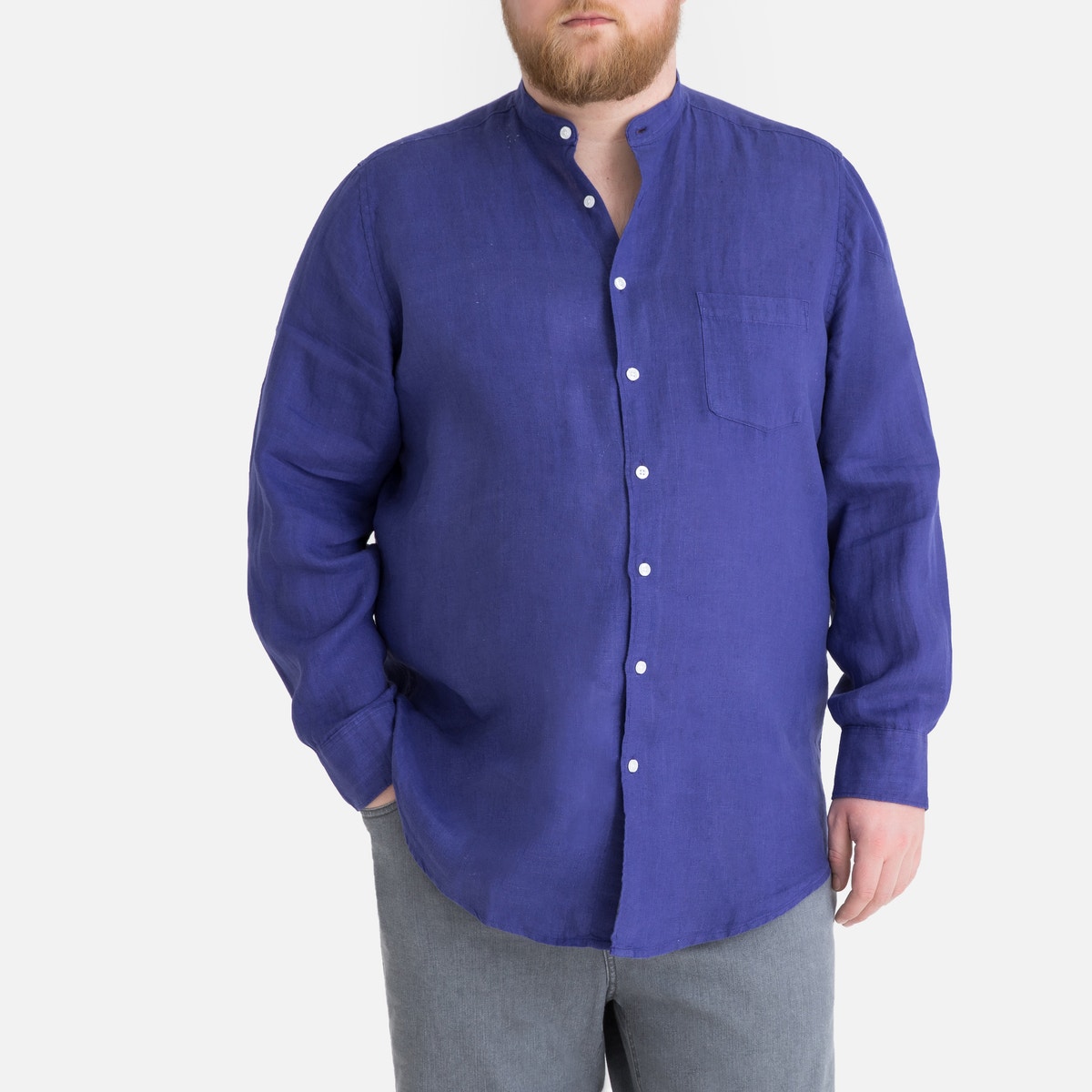 ΑΝΔΡΑΣ | Μπλούζες & Πουκάμισα | Πουκάμισα Λινό πουκάμισο με γιακά μάο