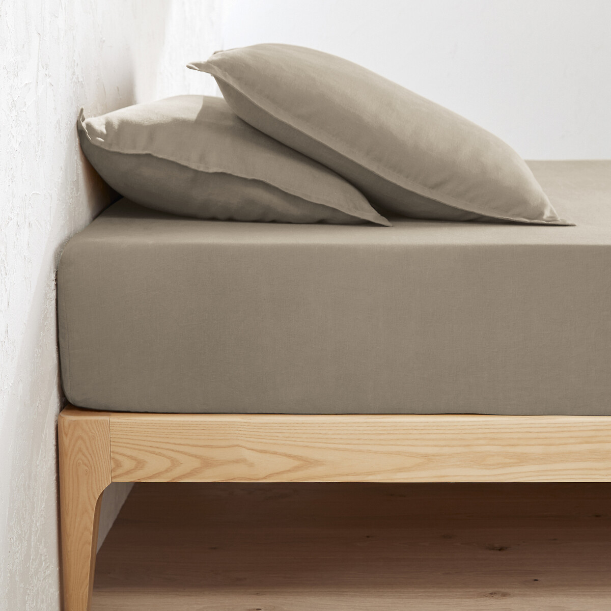 La Redoute Interieurs Σεντόνι με λάστιχο από προπλυμένο λινό για μεγάλου πάχους στρώματα 100x200 cm