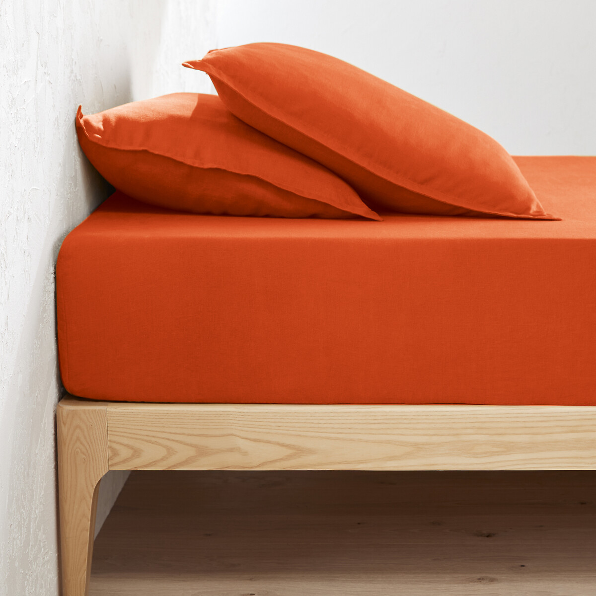 La Redoute Interieurs Σεντόνι με λάστιχο από προπλυμένο λινό για μεγάλου πάχους στρώματα 90x190 cm