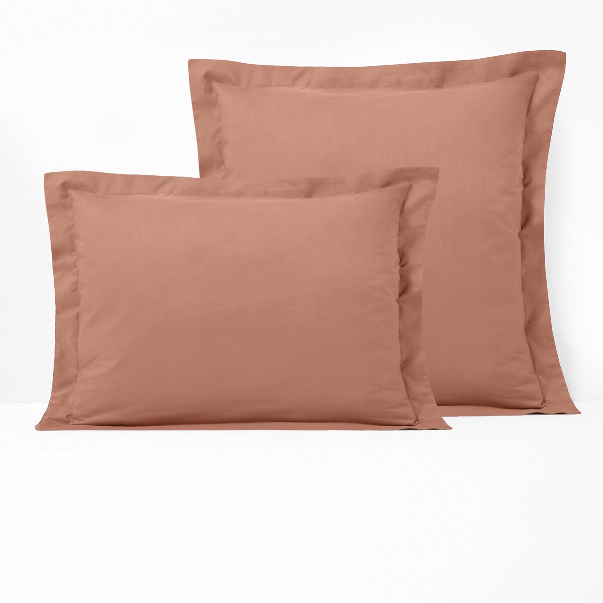 La Redoute Interieurs Μονόχρωμη βαμβακερή μαξιλαροθήκη με επίπεδο βολάν 50x70 cm