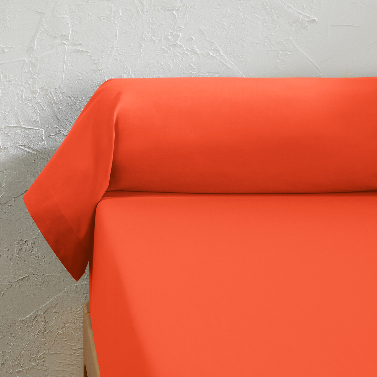 La Redoute Interieurs Βαμβακερή μονόχρωμη θήκη καραμέλα 85x185 cm