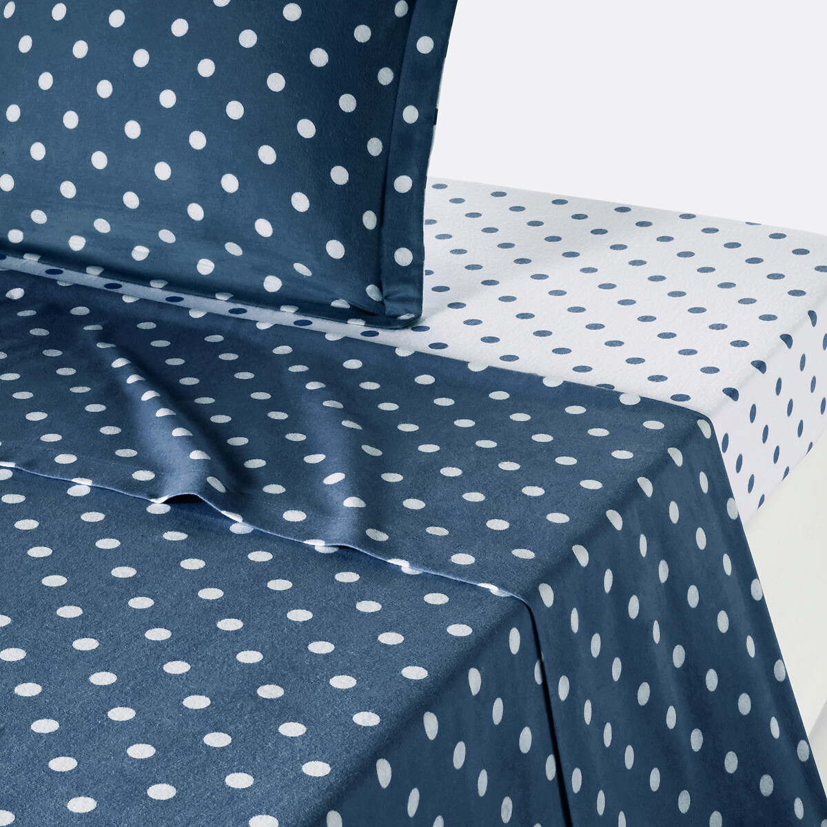 La Redoute Interieurs Σεντόνι από φανέλα με πουά 180x290 cm
