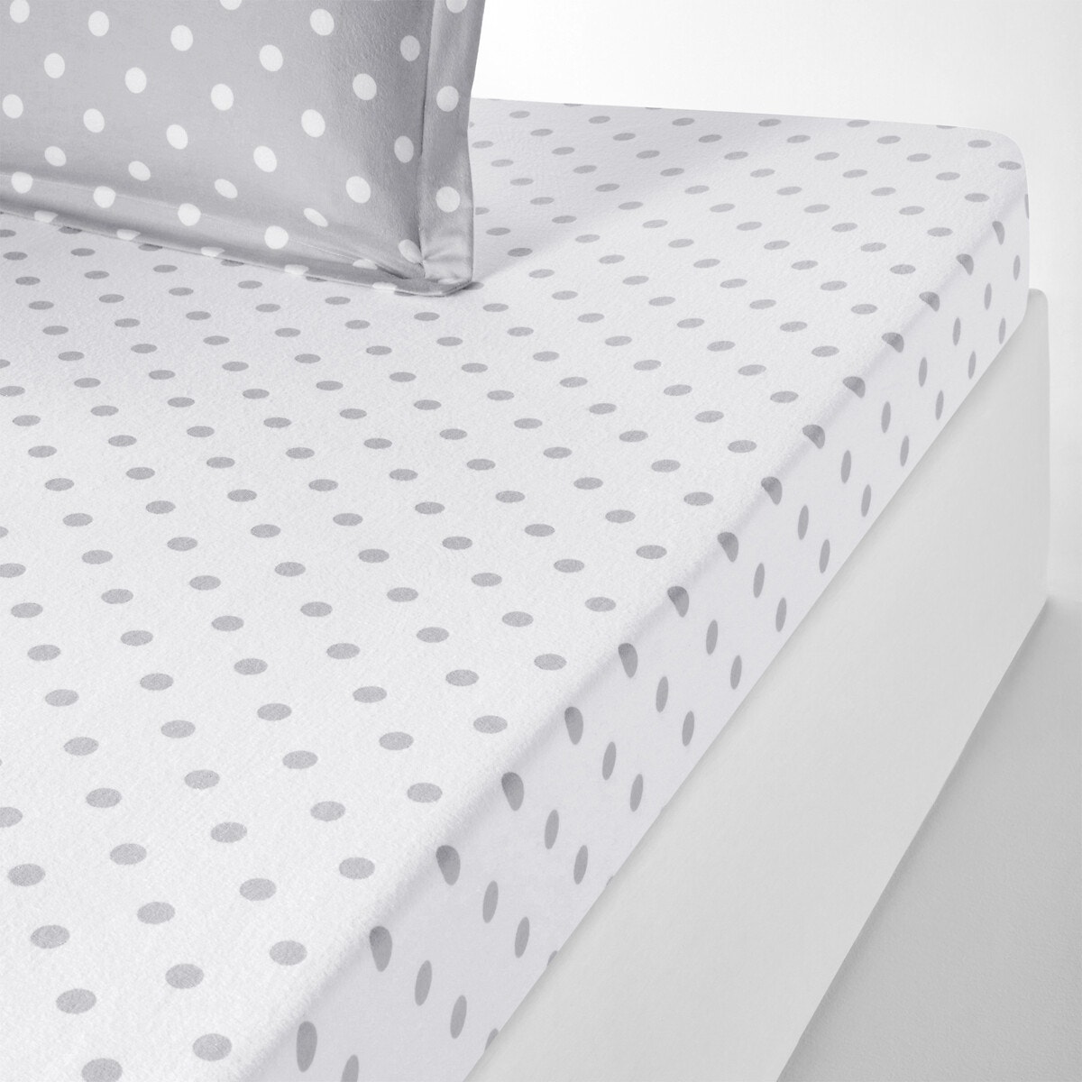 Σεντόνι με λάστιχο από φανέλα με πουά 160x200 cm