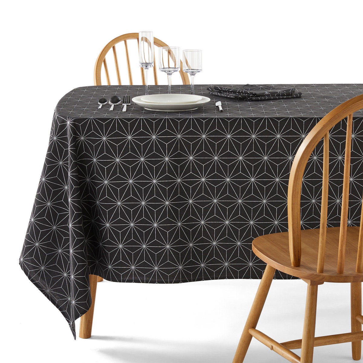 Nordic Star Christmas Tablecloth in a Gold-Coloure