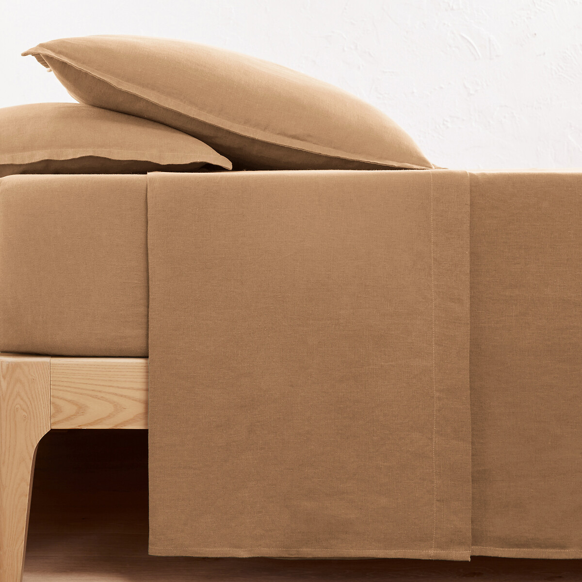 Μονόχρωμο σεντόνι από προπλυμένο λινό 240x290 cm