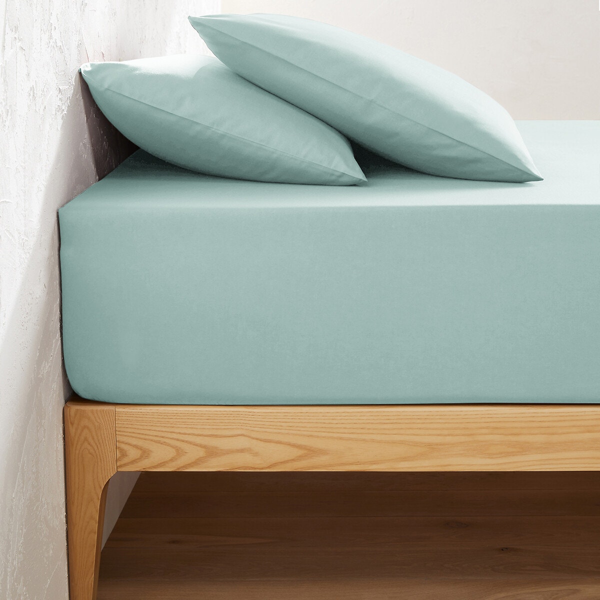 Μονόχρωμο βαμβακερό σεντόνι με λάστιχο για στρώματα μεγάλου πάχους 90x190 cm