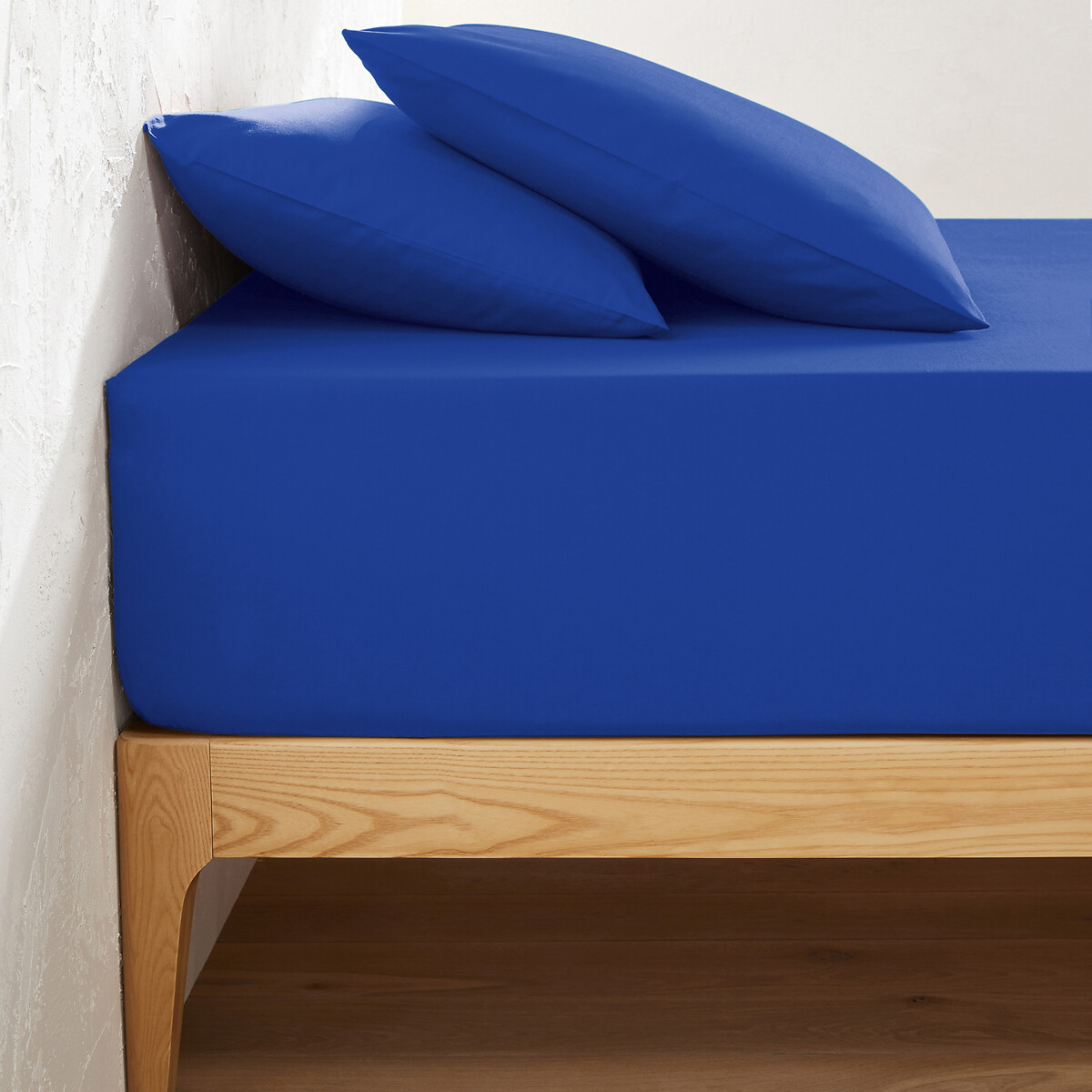 Μονόχρωμο βαμβακερό σεντόνι με λάστιχο για στρώματα μεγάλου πάχους 90x190 cm