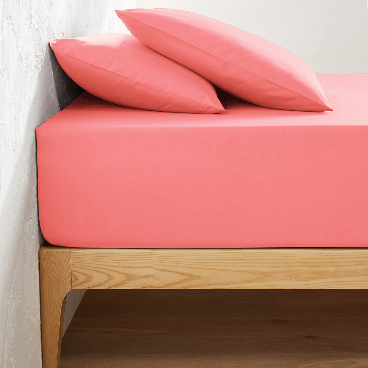 Μονόχρωμο βαμβακερό σεντόνι με λάστιχο για στρώματα μεγάλου πάχους 90x190 cm