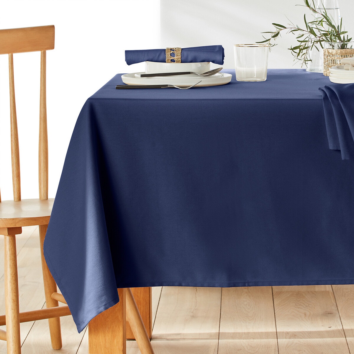 SCENARIO Stain Resistant Twill Cotton Tablecloth