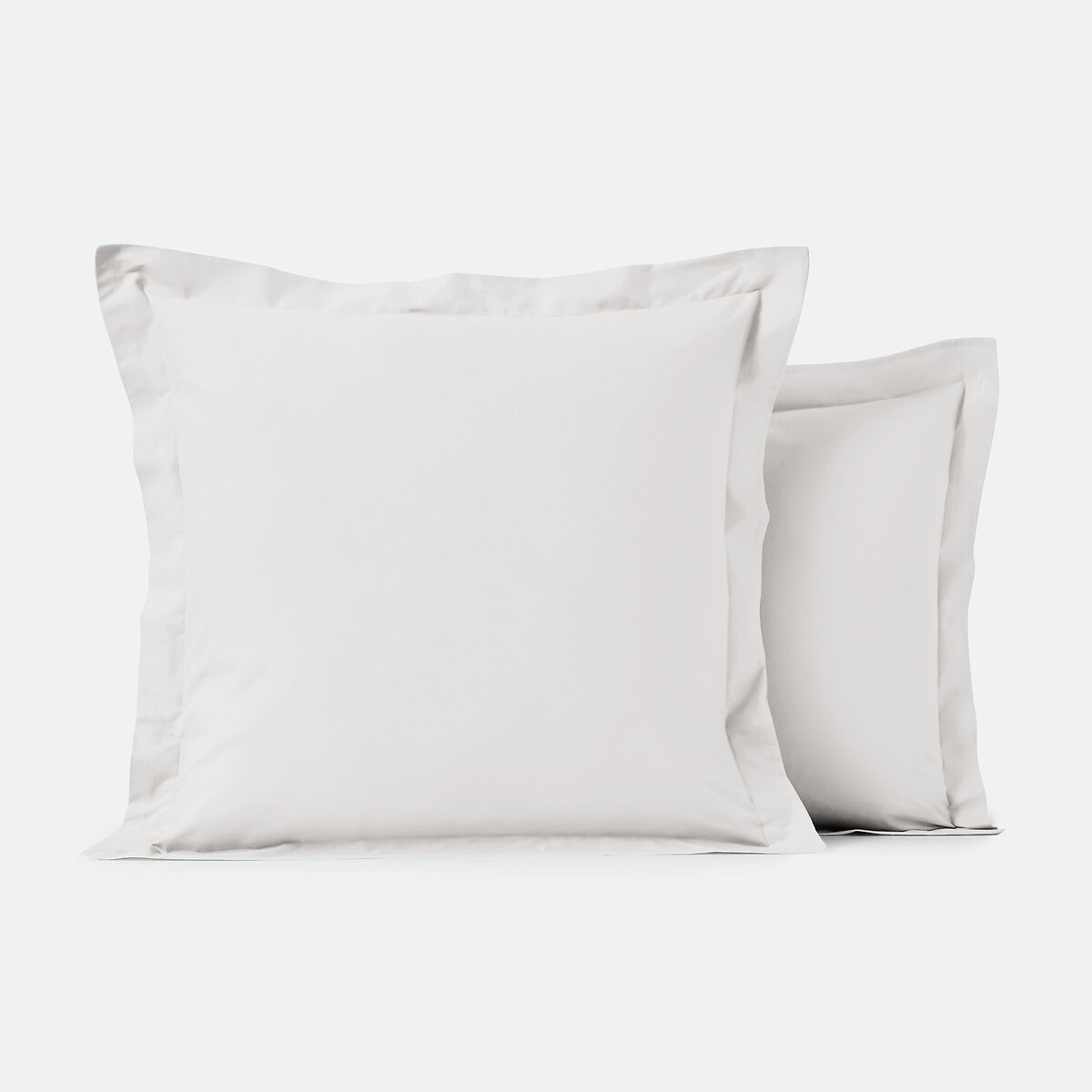 Μονόχρωμη μαξιλαροθήκη από οργανικό βαμβάκι με επίπεδο βολάν 50x70 cm