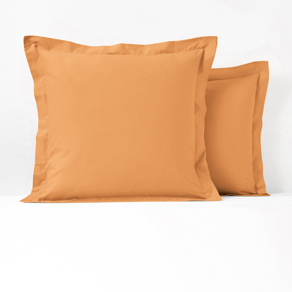 La Redoute Interieurs Μονόχρωμη μαξιλαροθήκη από οργανικό βαμβάκι με επίπεδο βολάν 50x70 cm