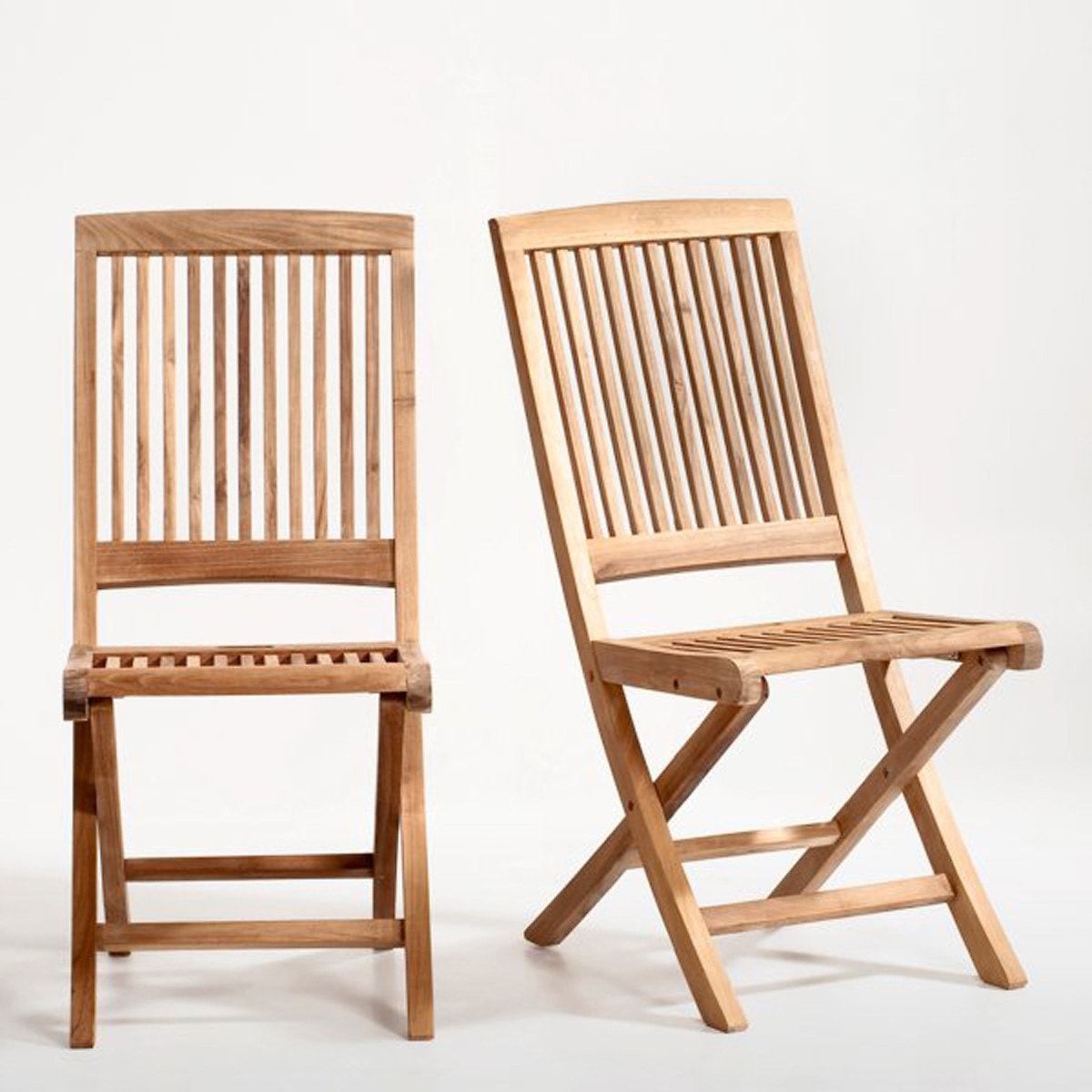 Σετ 2 πτυσσόμενες καρέκλες από ξύλο teak
