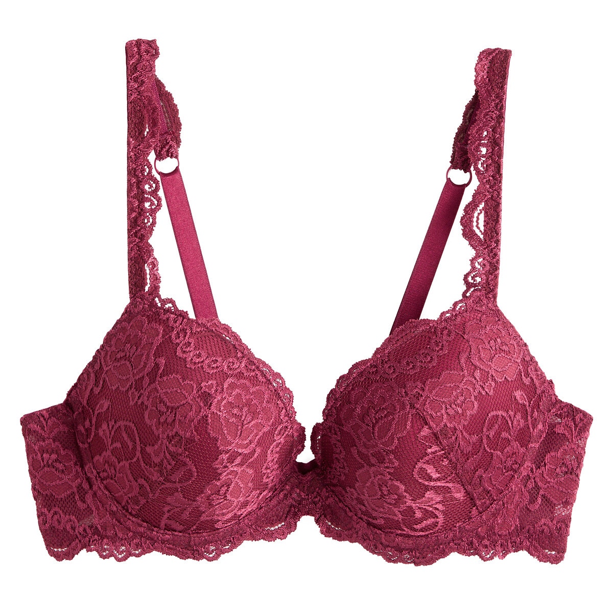 Deηa Underwired Padded Push-Up Bra in Floral Lace