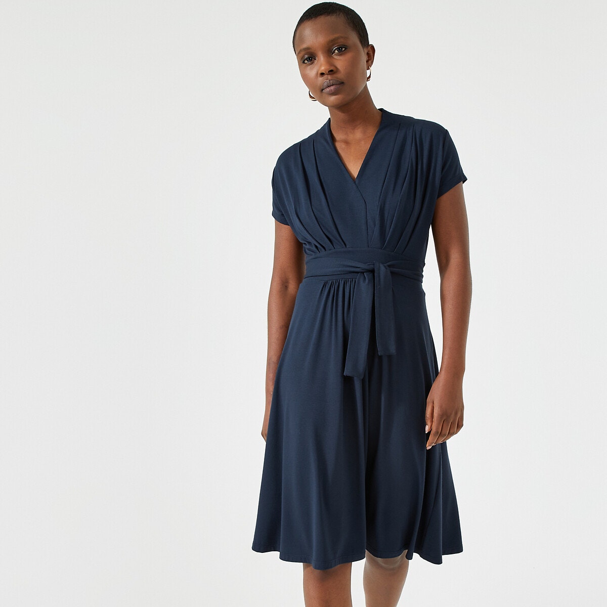 Draping A-Line Dress ΓΥΝΑΙΚΑ | Φορέματα | Κοντά μανίκια