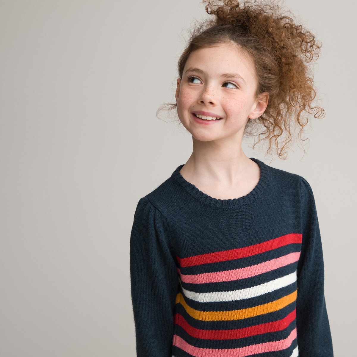 Ριγέ φόρεμα φούτερ πουλόβερ, 3-12 χρονών