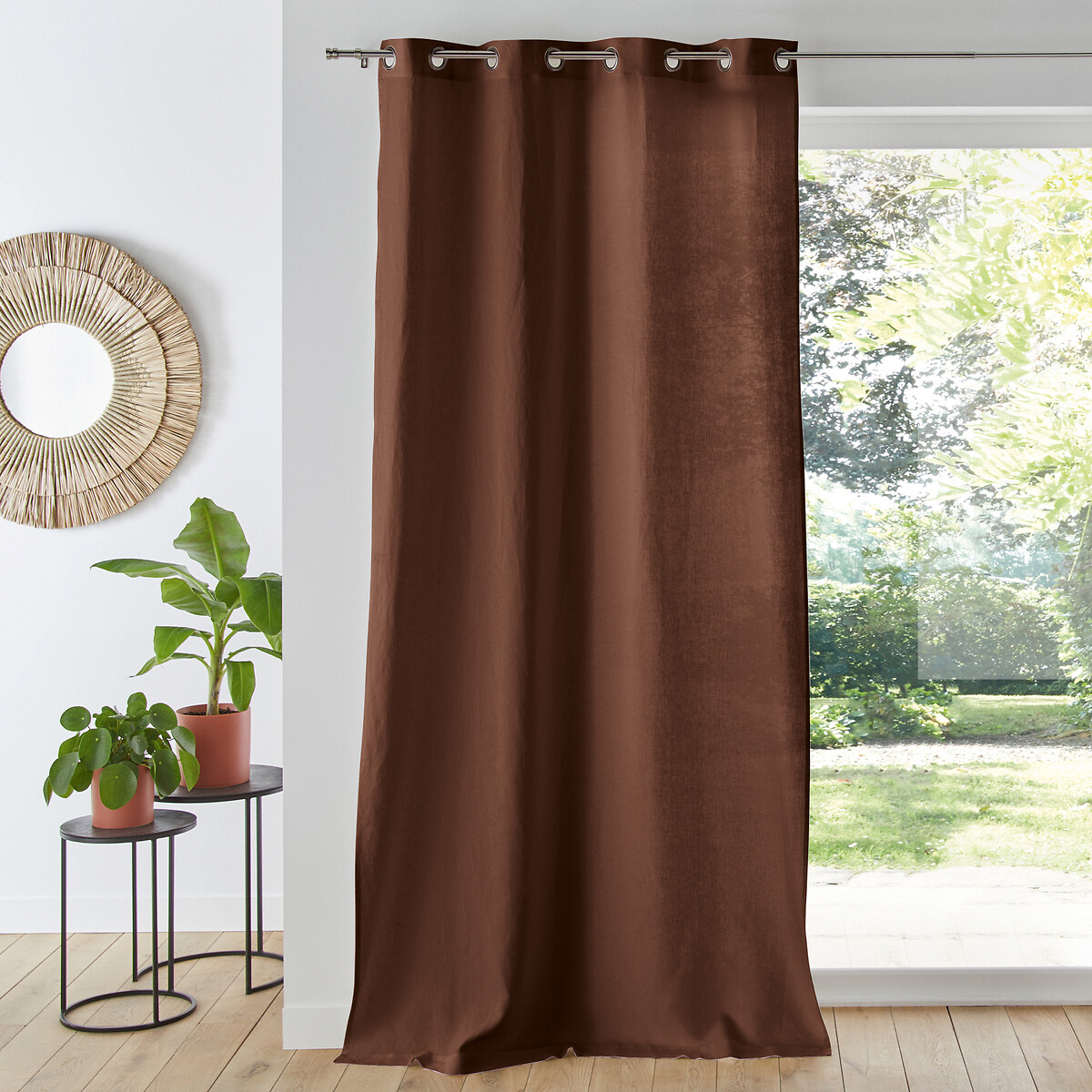 La Redoute Interieurs Λινή κουρτίνα με καψούλια 180x135 cm