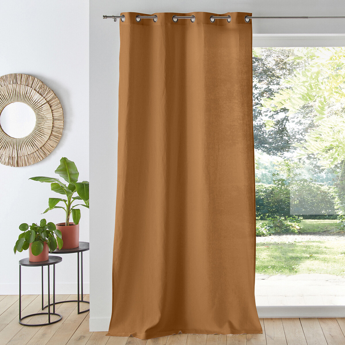 La Redoute Interieurs Λινή κουρτίνα με καψούλια 350x135 cm