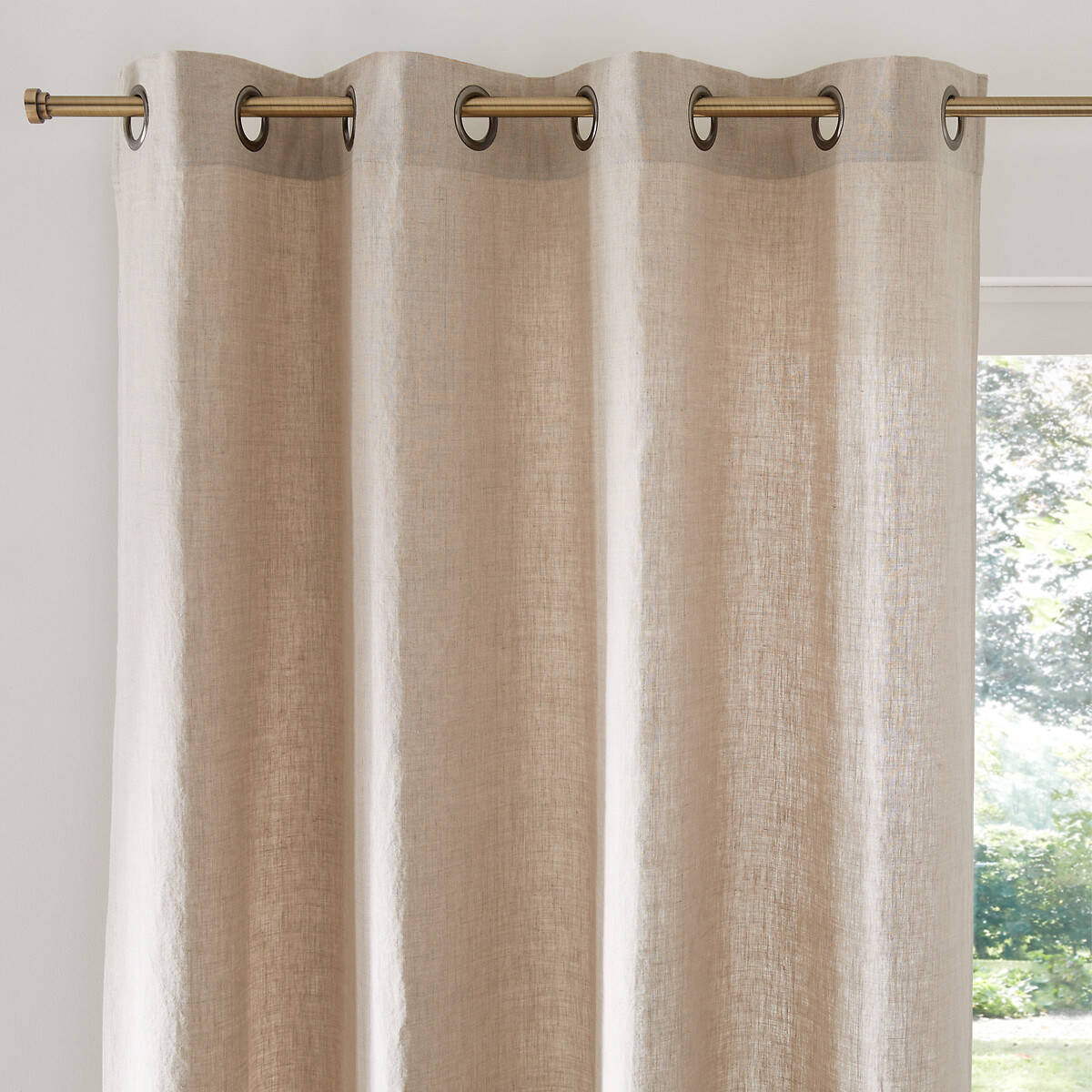 La Redoute Interieurs Λινή κουρτίνα με καψούλια 180x135 cm